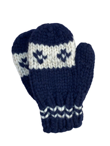 Mittens with pattern - Navy