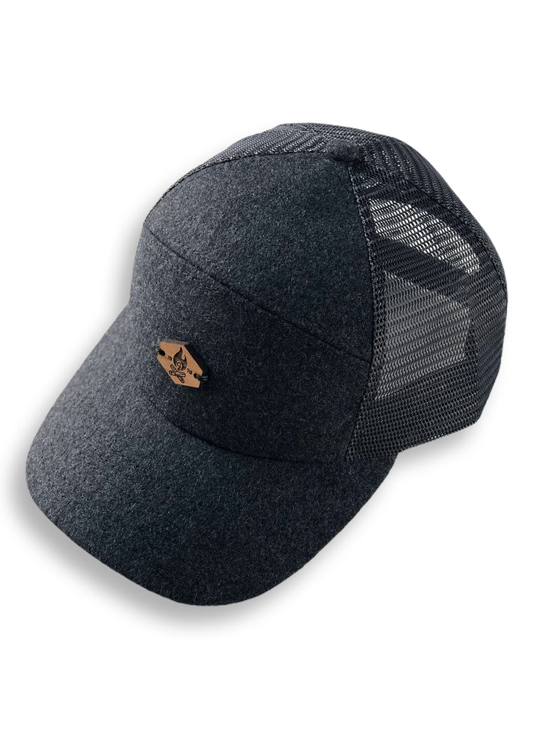 Campfire trucker wool/mesh cap - Charcoal