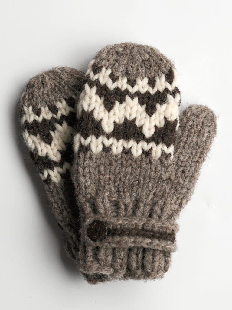 Mittens with Strap - Natural